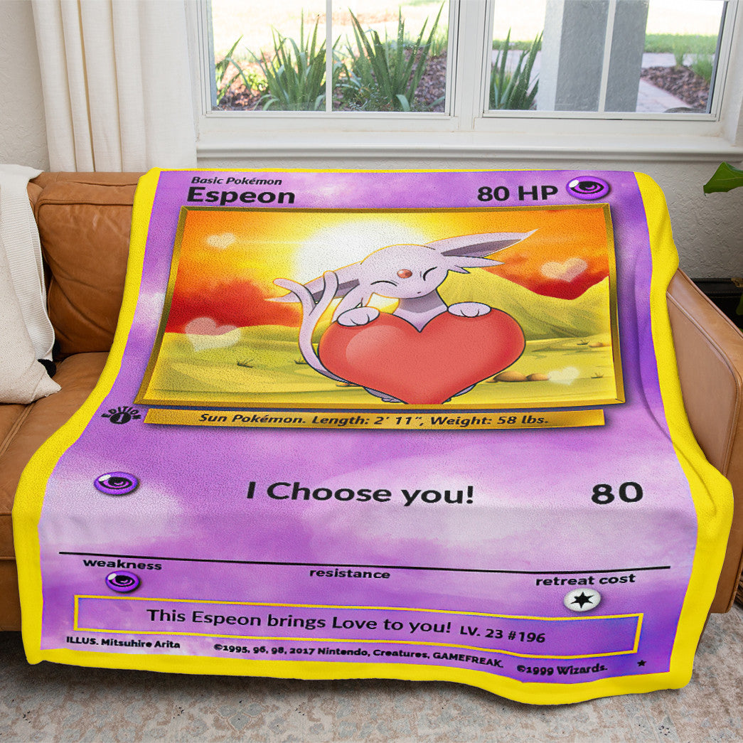 Anime Espeon I Choose You Custom Soft Blanket