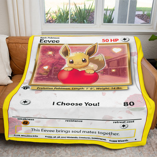 Anime Eevee I Choose You Custom Soft Blanket