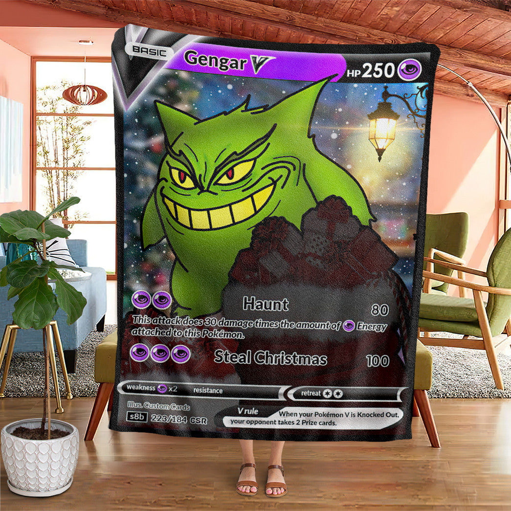 Christmas Gengar's Grinch Custom Soft Blanket