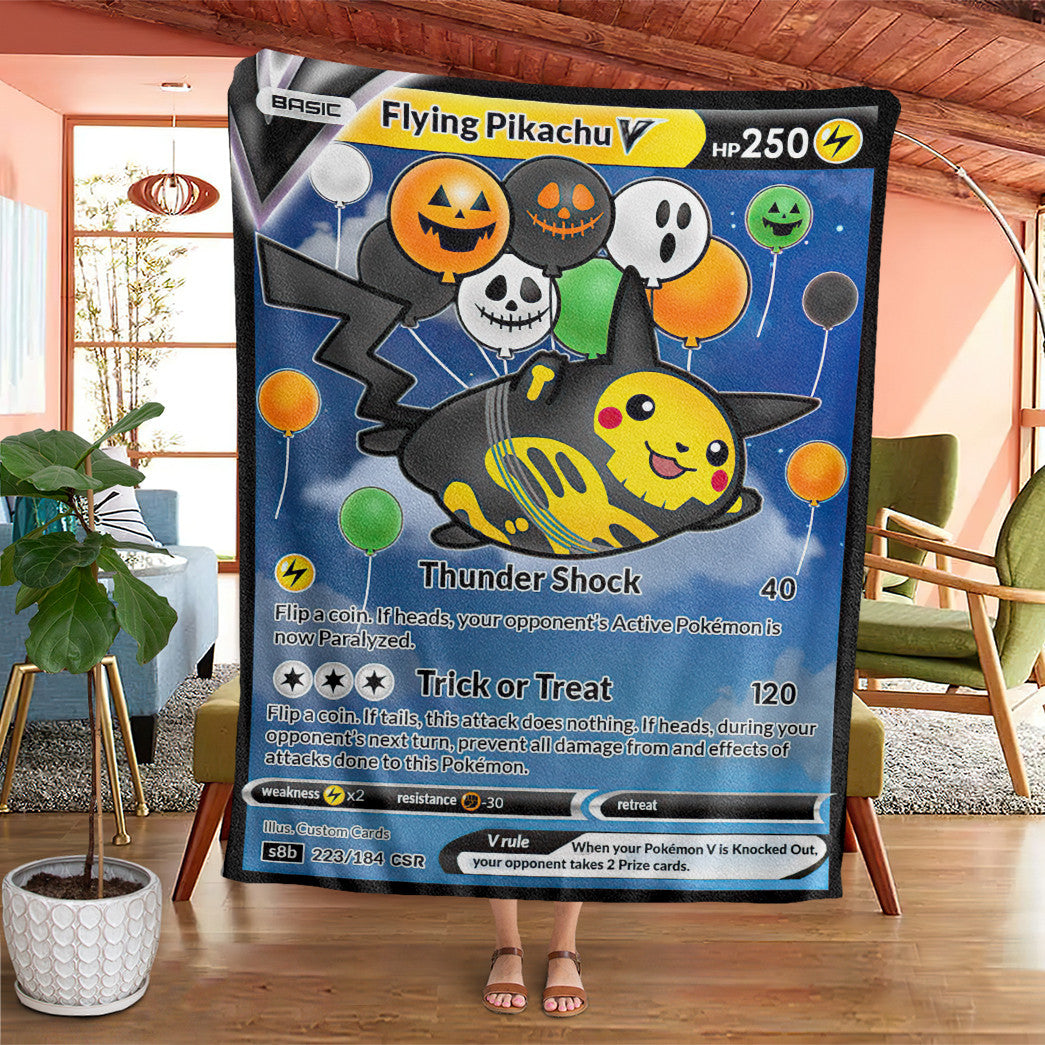 Halloween Flying Pikachu Custom Soft Blanket