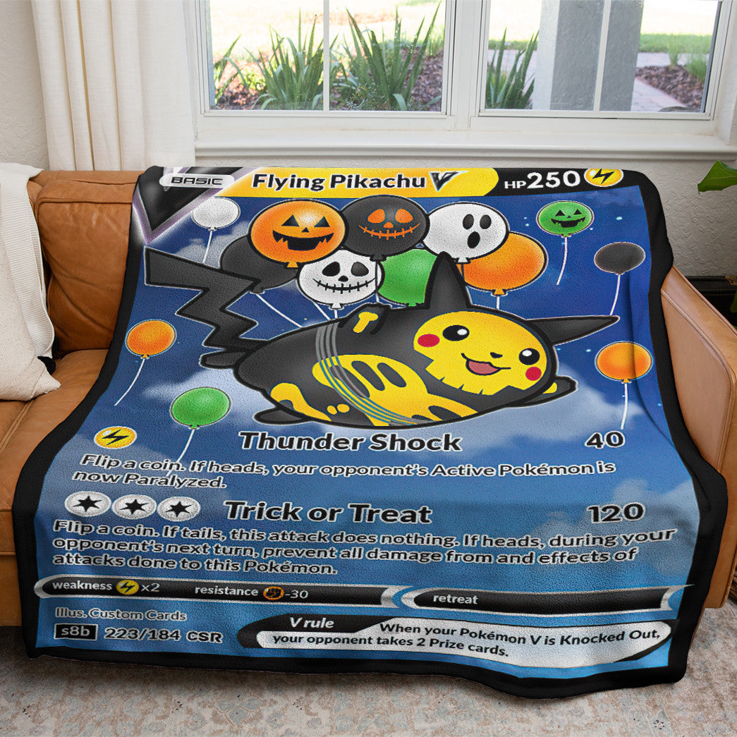 Halloween Flying Pikachu Custom Soft Blanket