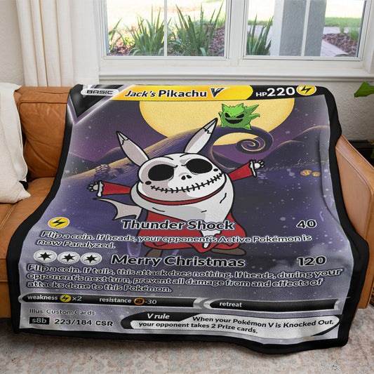 Christmas Jack's Pikachu Custom Soft Blanket