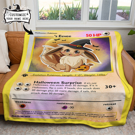 Halloween Eevee Card Custom Soft Blanket